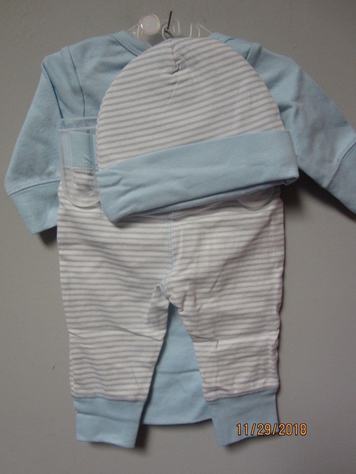 Wonder Nation Baby Boy 3-Piece Light Blue “Adventure Awaits” Outfit Size 0-3M