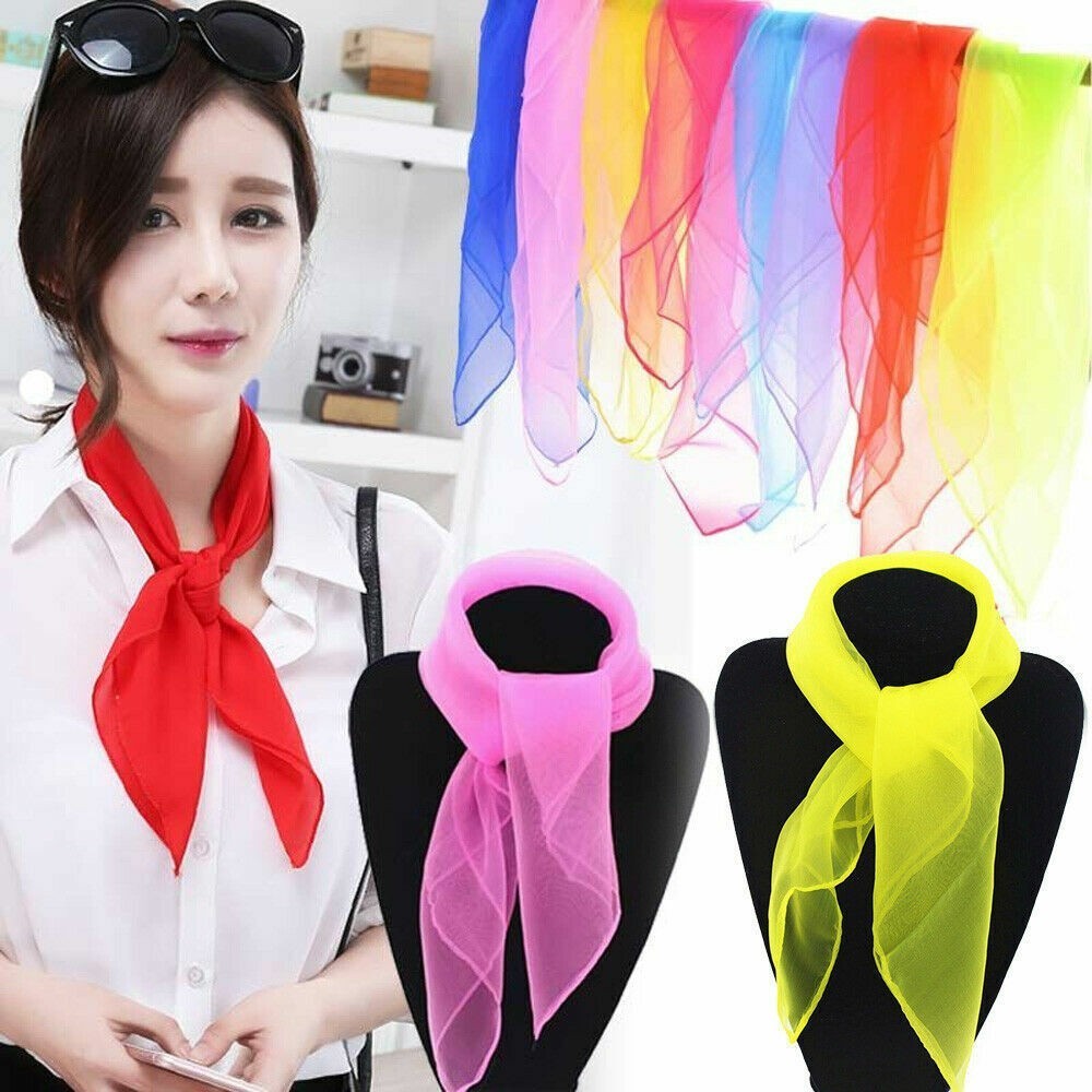 Scarf Chiffon Silk Scarves Small Square Ladies Women Hair Tie Band Head Neck