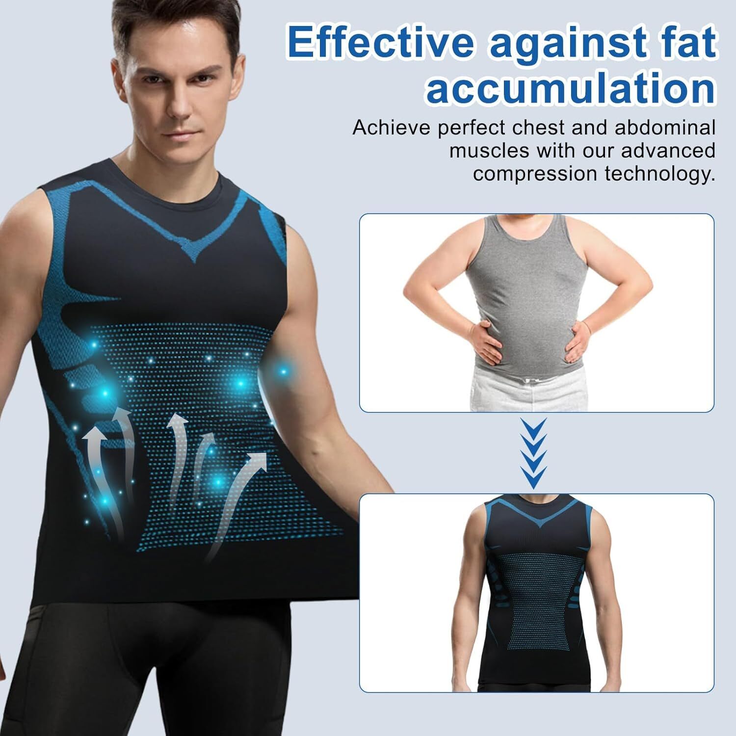 Men Athletic Compression Shirt Workout Shaperluv Tank Top Base Layer Sport Vest