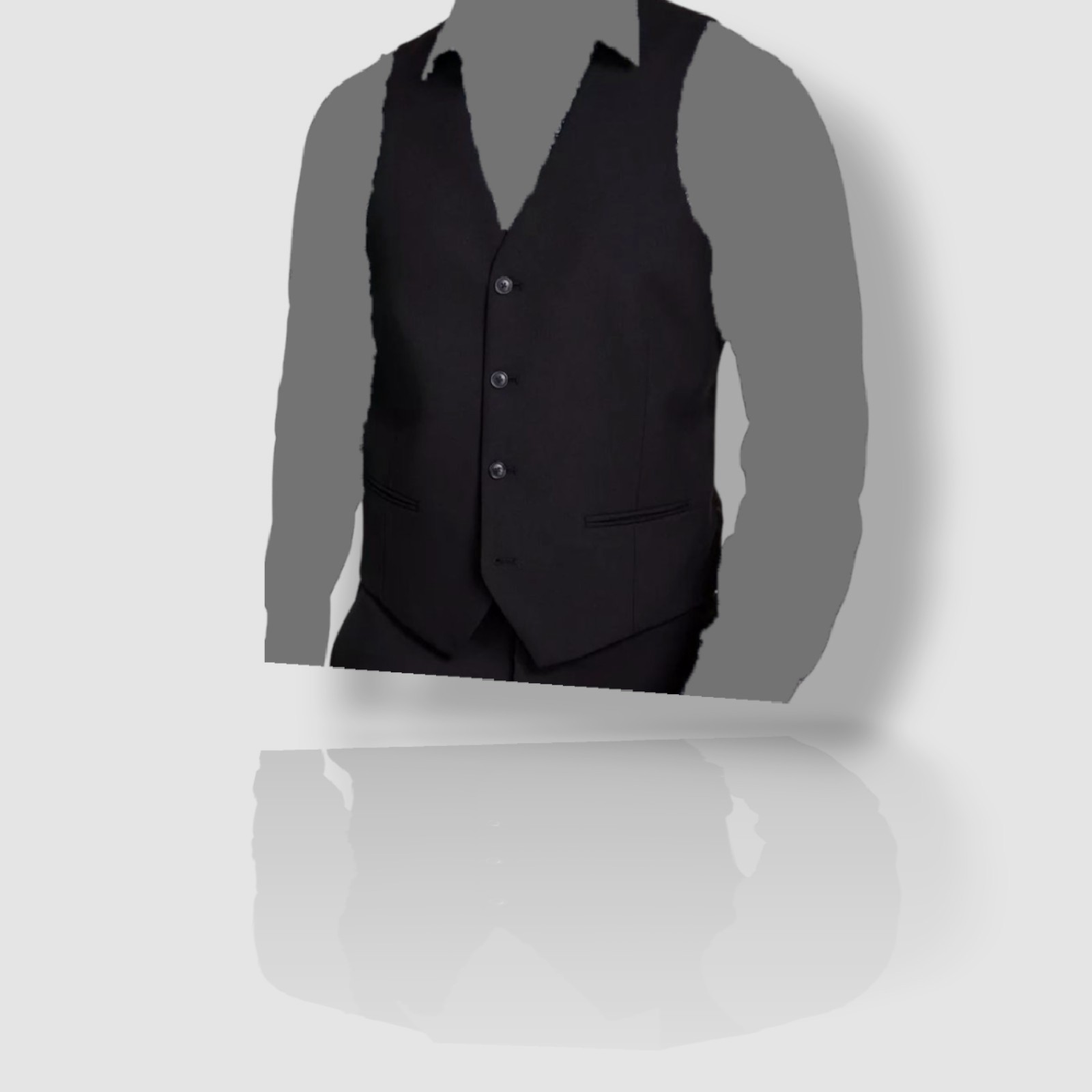 Alfani Men’s Black Slim-Fit Jacket Vest Pants 3-Piece Suit Size 40R 34W 30L