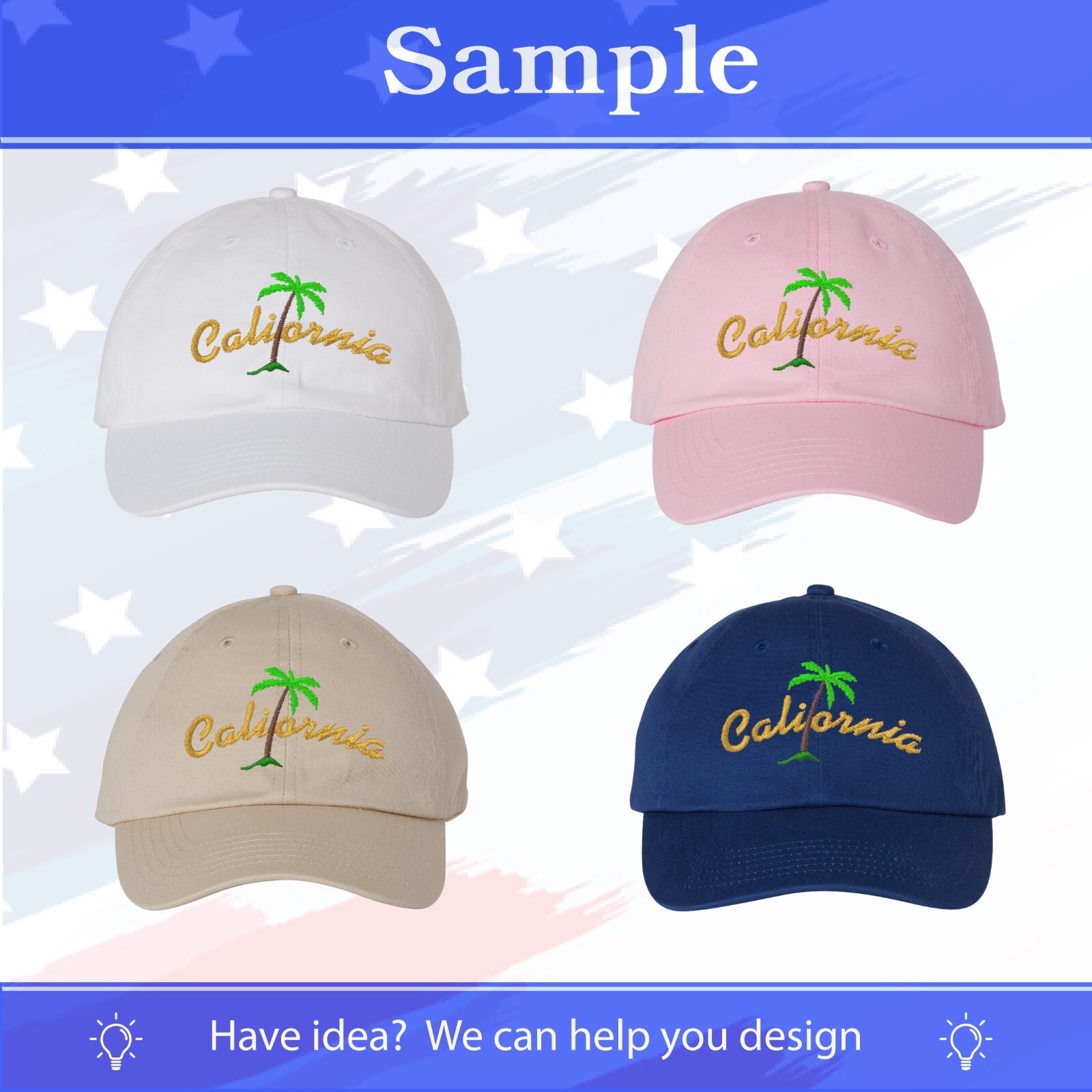 Personalized Custom Embroidered Baseball cap, golf, football,(text/logo)