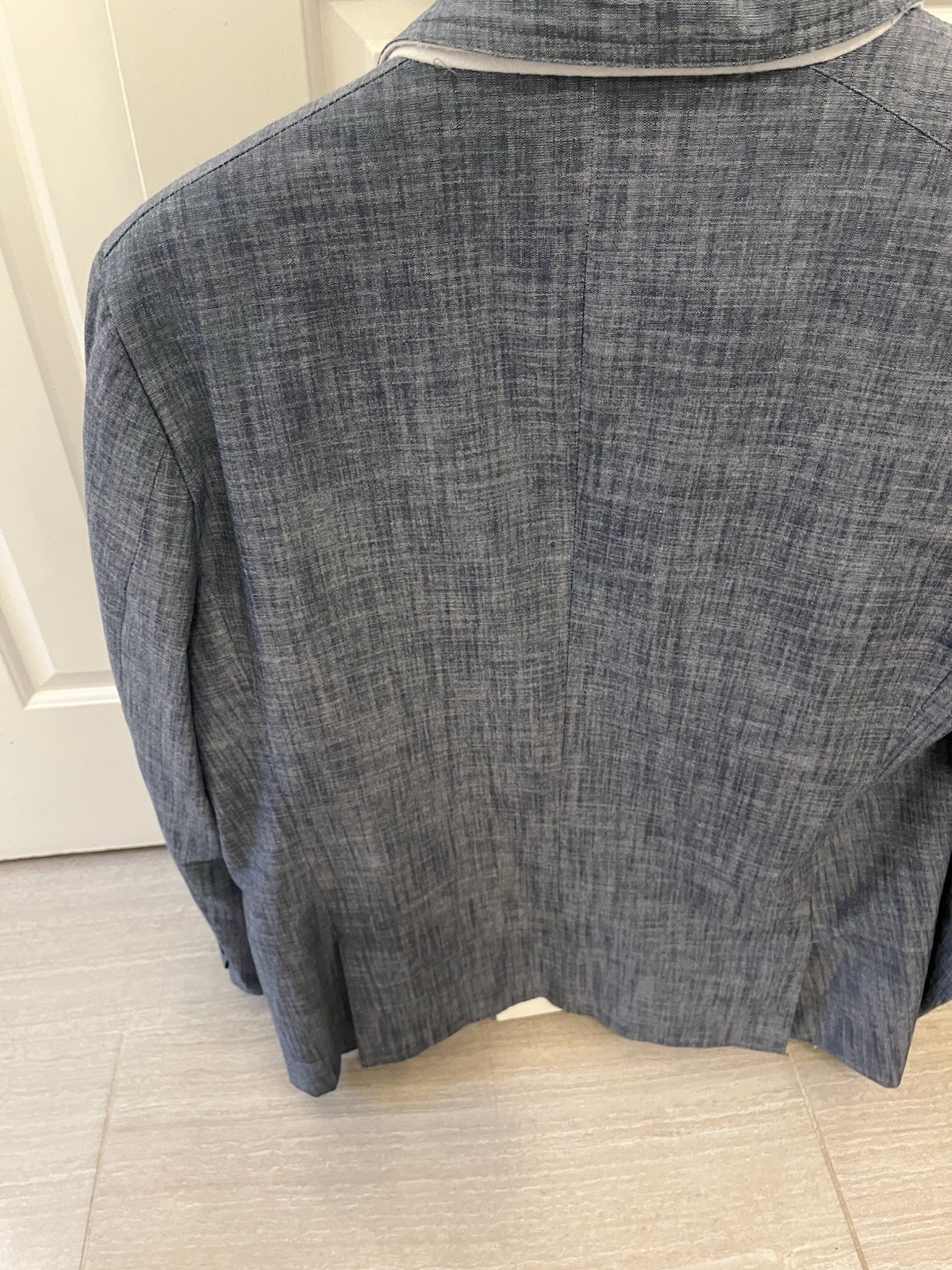 Guess Men’s Gray Linen Blend Blazer Jacket Large