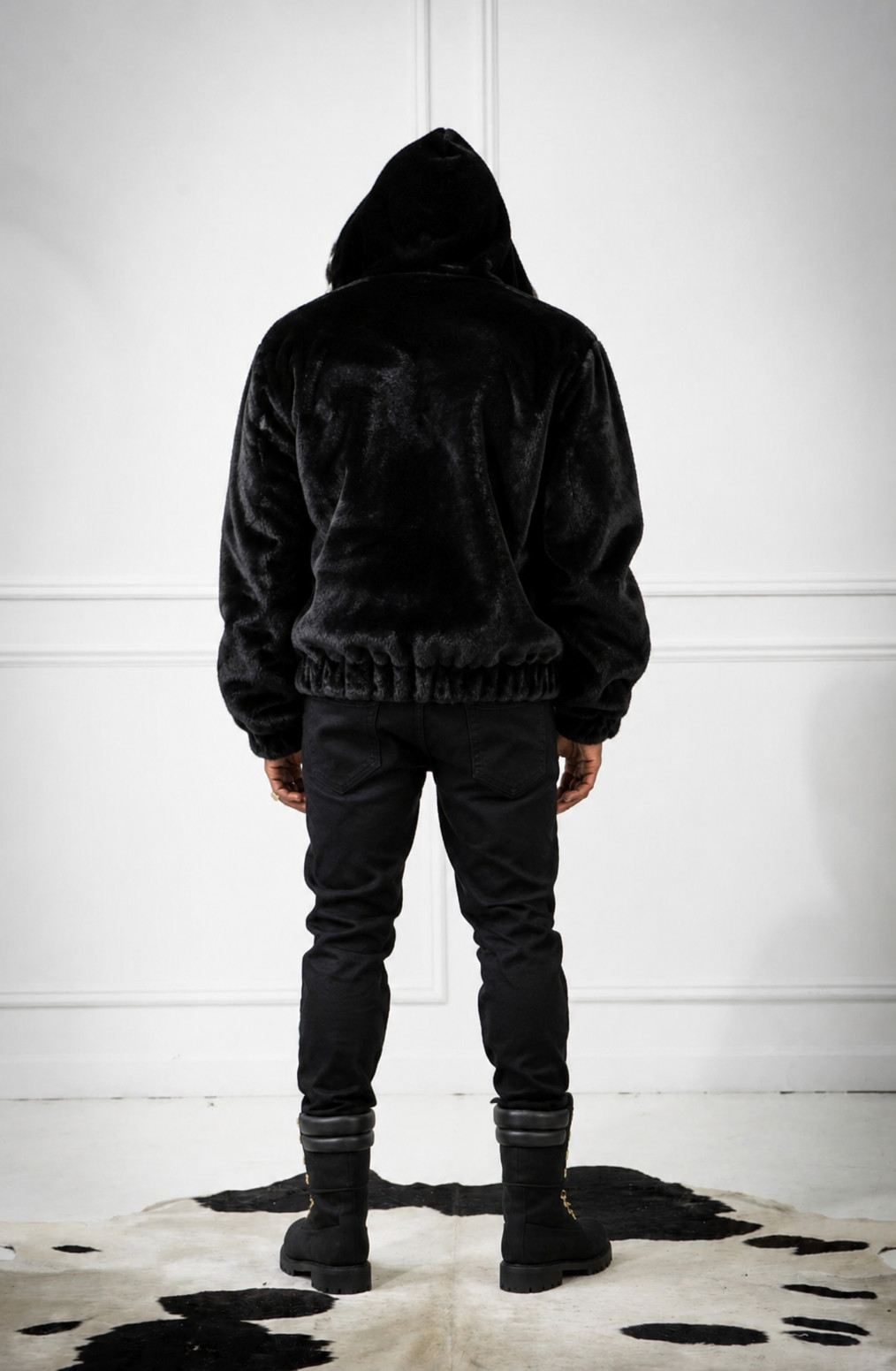Men’s Real Mink Fur Full Skin Bomber Jacket Hooded Chinchilla All Sizes