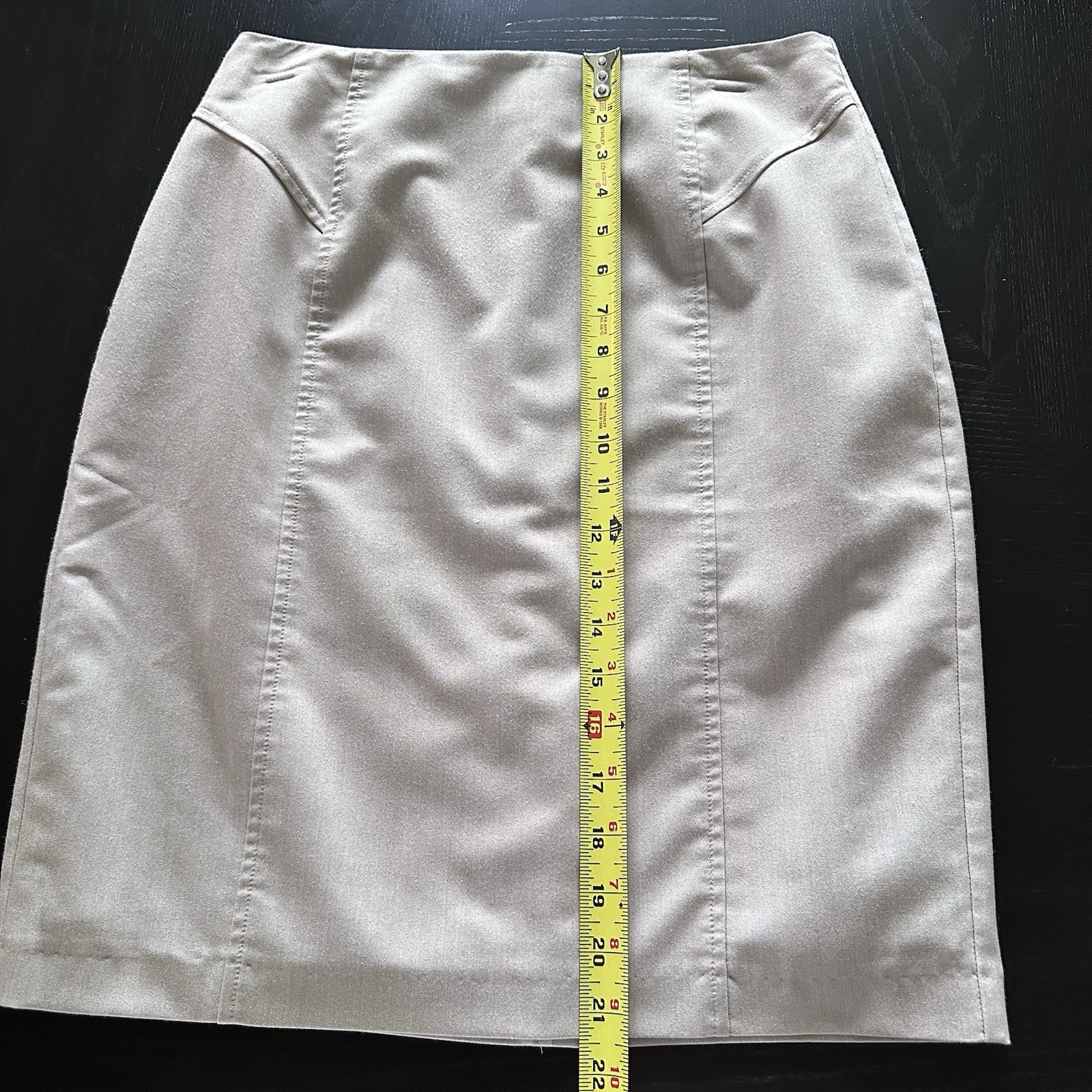 Tribal High Waisted Pencil Skirt Sz M Beige Office Capsule Academia