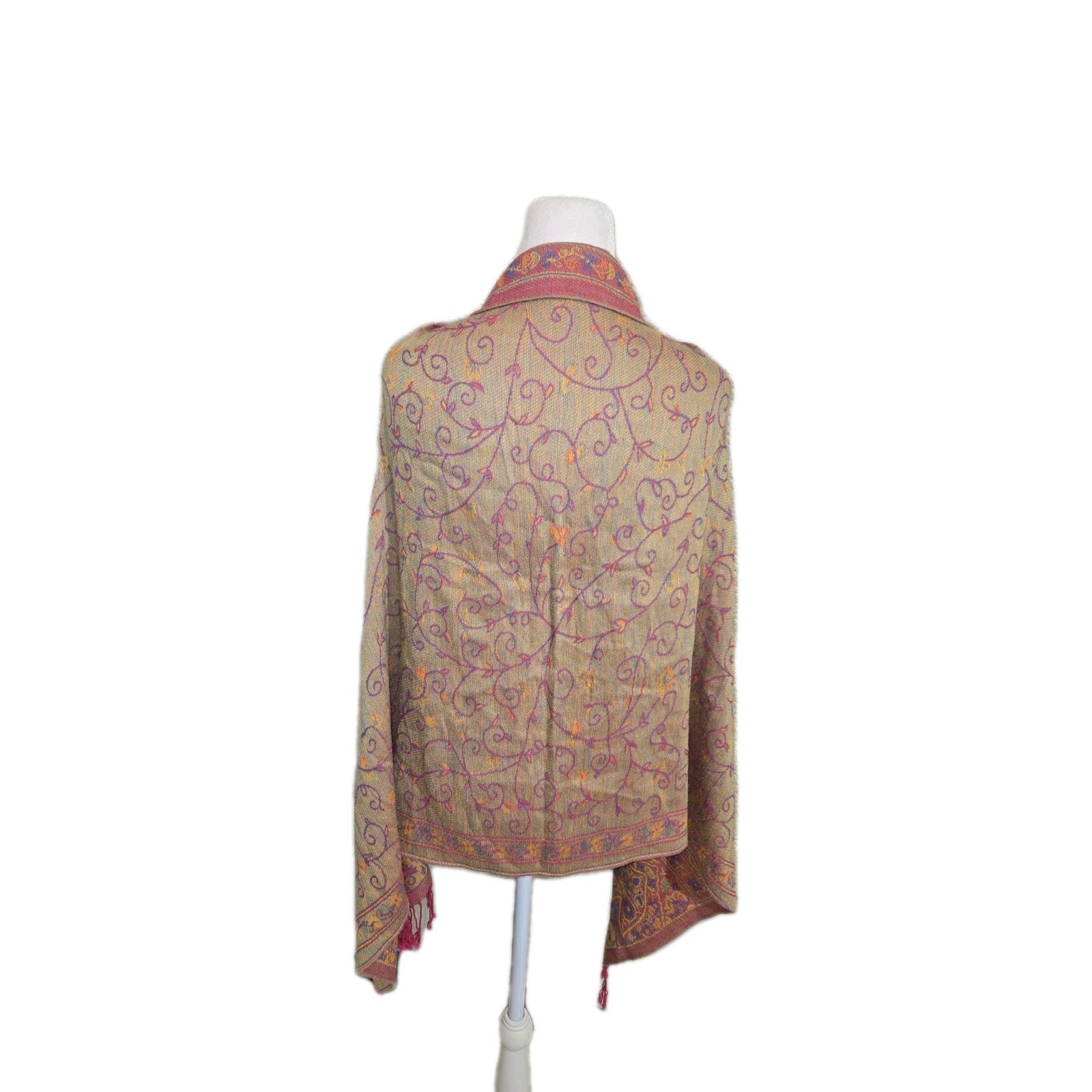 Pashmina 55 Silk 45 Shawl Scarf 28 X 60 Paisley Pattern Boho Hippy