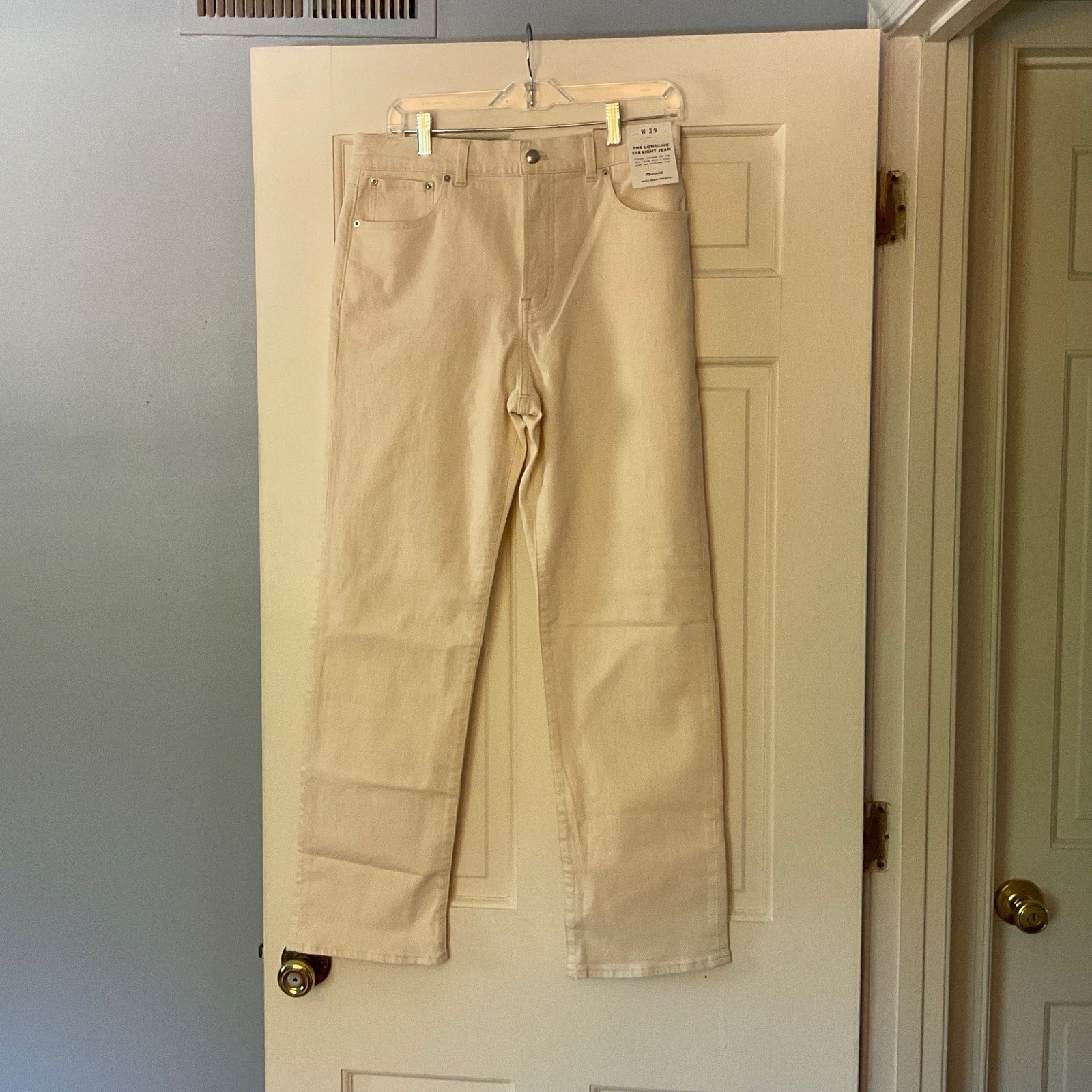 Madewell The Longline Straight Jean Vintage Canvas Ivory 29 NEW Capsule Wardrobe