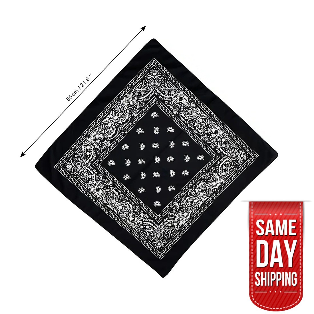 2 X Paisley Print Bandana 100% Cotton Head Warp Scarf Face Mask – USA Seller