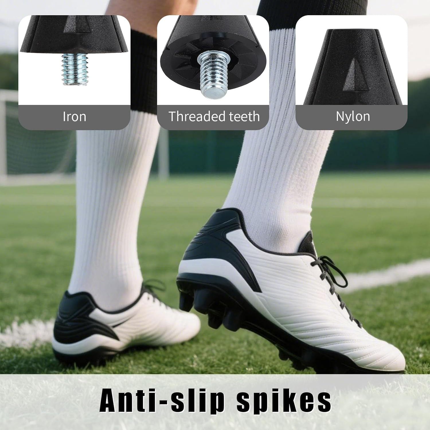 12Pcs Football Boot Studs, 0.51In & 0.63In Plastic Soccer Cleats Replacement Spi