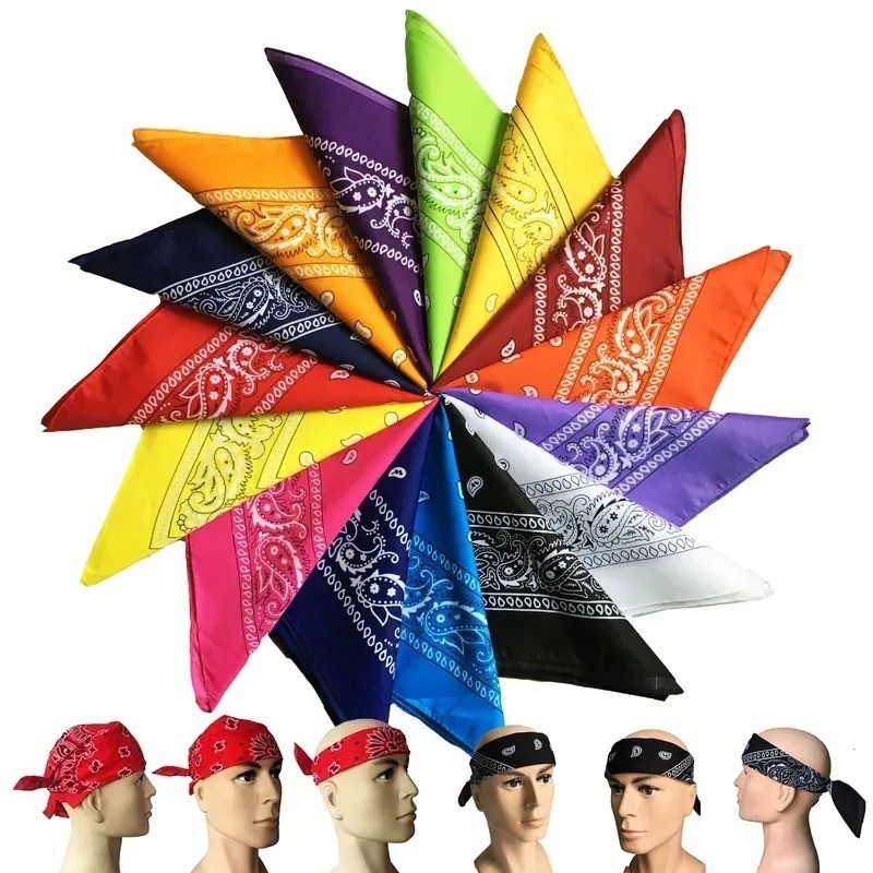 1-10Pcs Bandana 100% Cotton Paisley Print Double-Sided Scarf Head Neck Face Mask