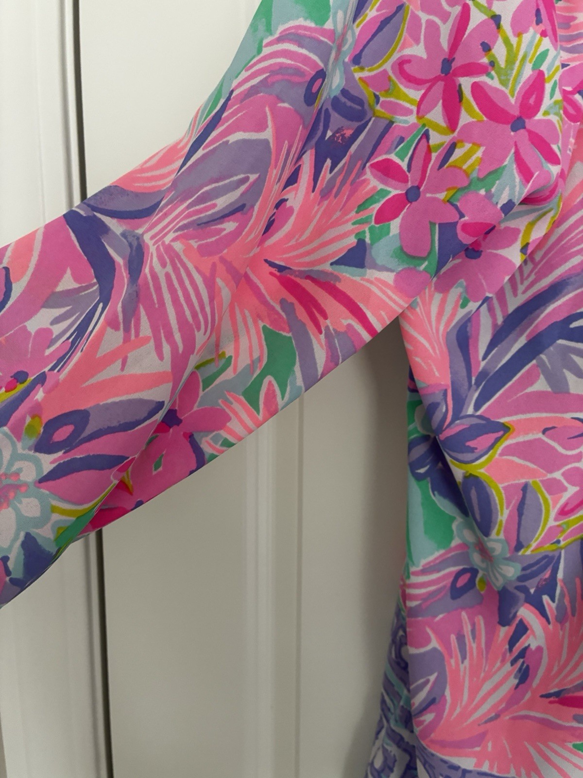 Lilly Pulitzer Marilina Tunic Top Women’s Lg Multicolor All Together Now Print