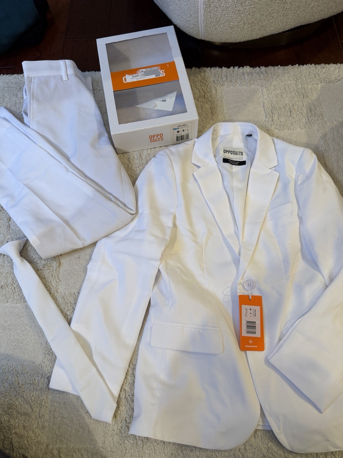 OppoSuits White Knight 3-Piece White Slim Fit Suit Teens Size 12Y OSTB-0009