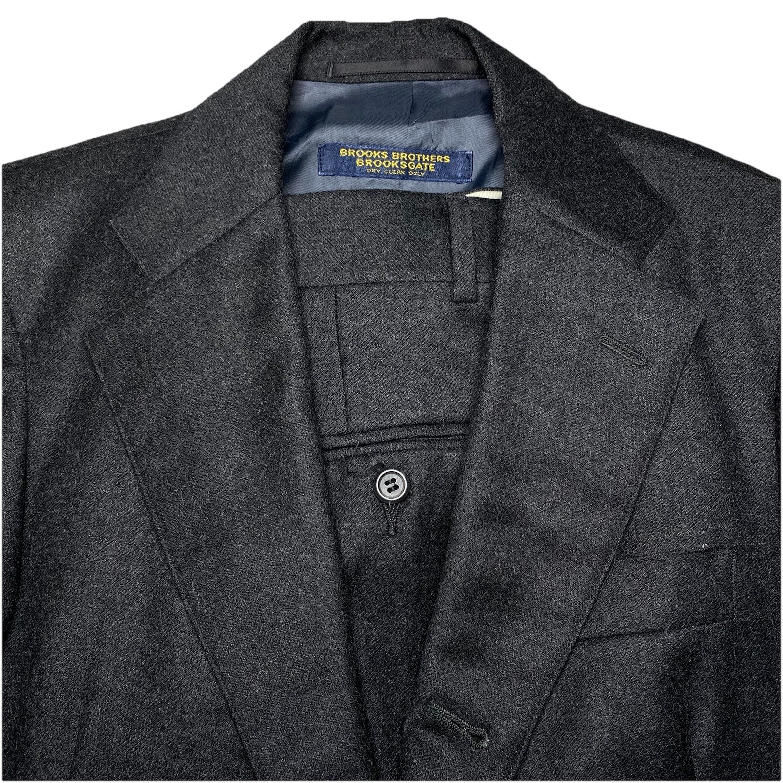 70s Brooks Brothers Brooksgate 2 Piece Suit (34R 28×28) 3/2 Roll Flannel Wool