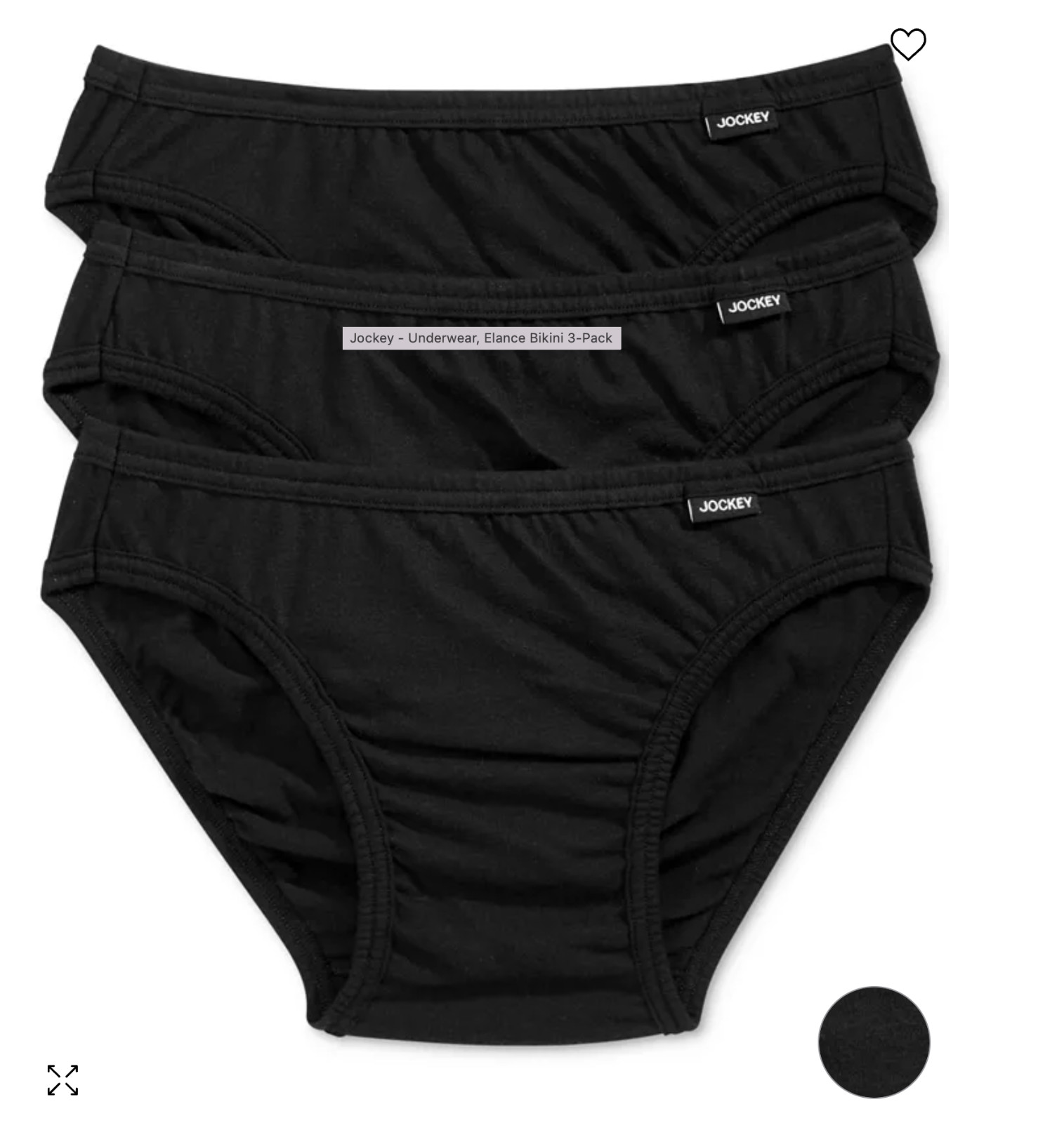 New Men’s Jockey 3-pack (Black) Color Bikini Briefs Underwear 100% Cotton