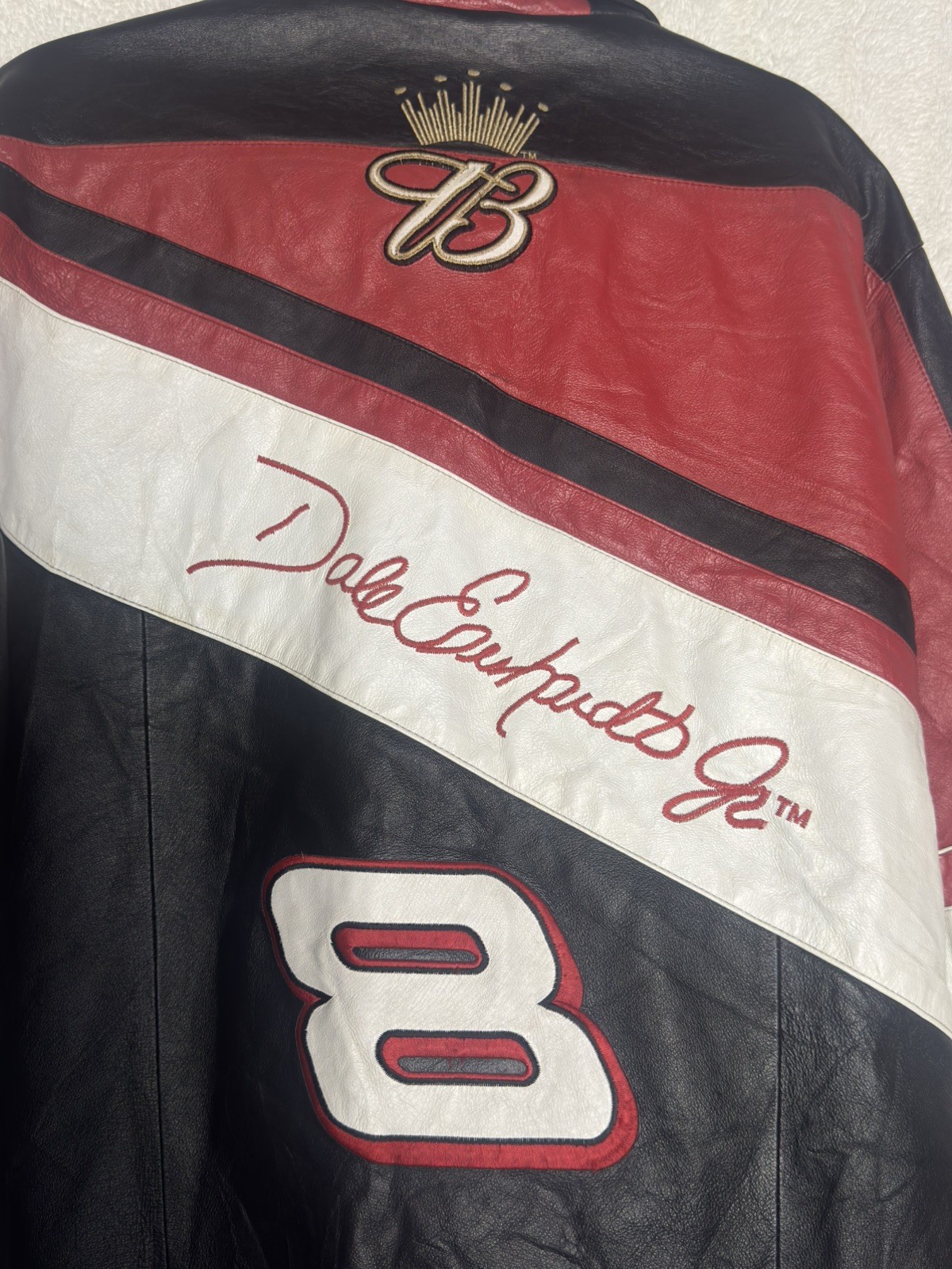 Dale Earnhardt Jr #8 Budweiser Wilsons Leather Chase NASCAR Y2K Racing Jacket M