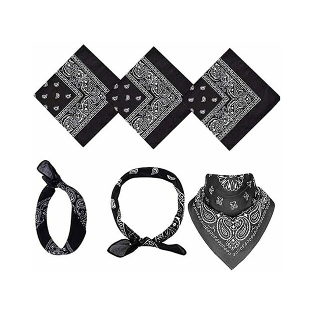1-3Pcs Bandana 100 Cotton Paisley Print Double-Sided Scarf Head Neck Face Mask