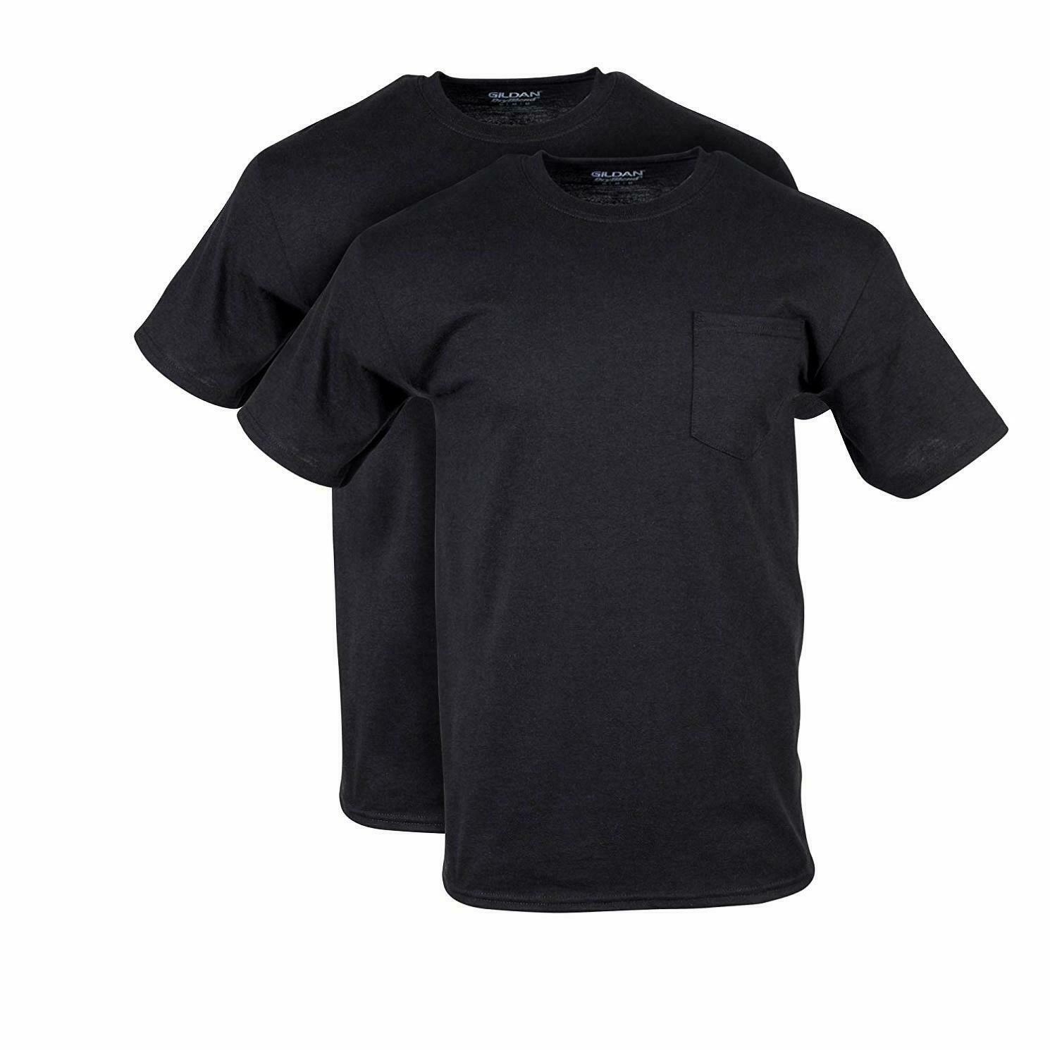 Gildan Men’s T-Shirts DryBlend WorkWear Tall Sizes W/Pocket 2-Pack XLTLT J5-12