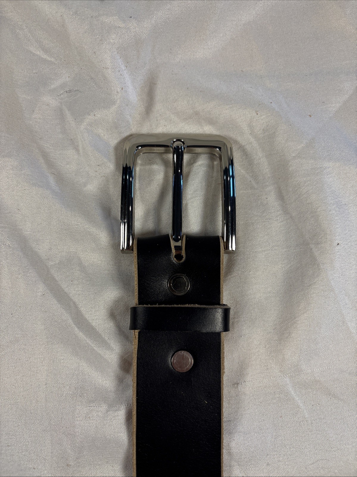 Natural Horween Chromexcel Handmade Leather Belt 1.5 Inch Raw Edge Silver Buckle