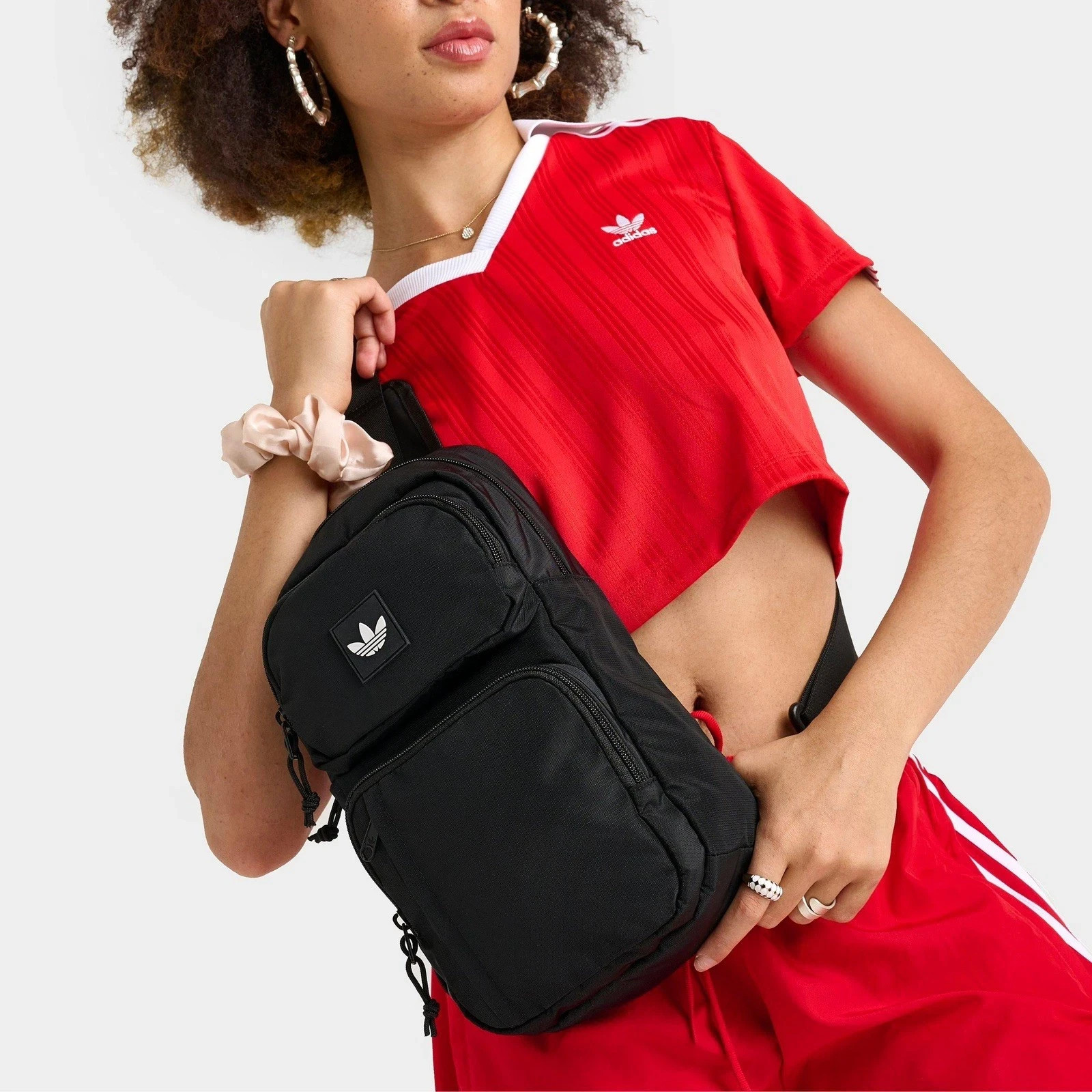 $52 Adidas Originals Utility 4 Sling Black Crossbody Shoulder Bag~ NWT