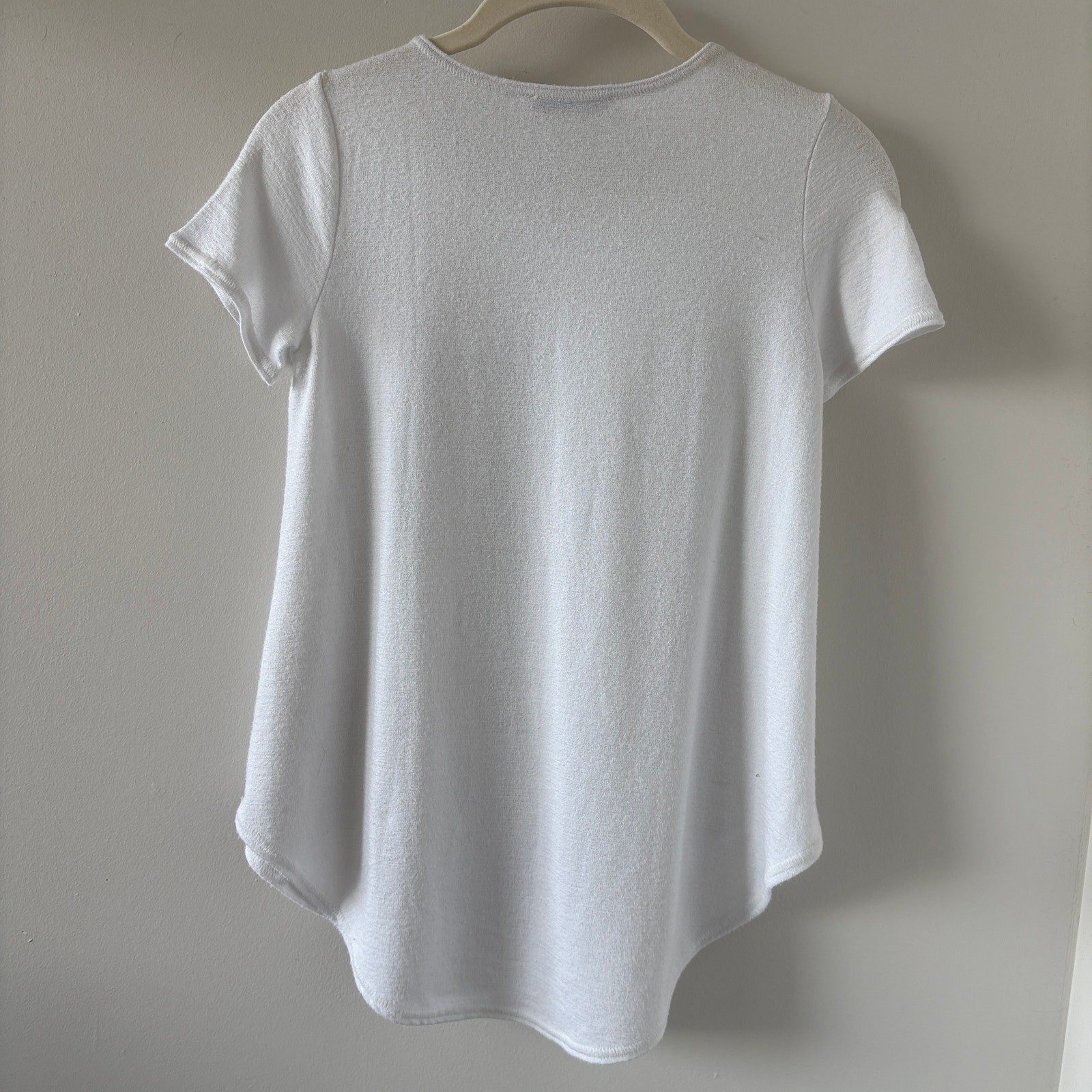 Rayon Blend White Tee Womens XS Capsule Wardrobe Minimalist Clean Girl Normcore