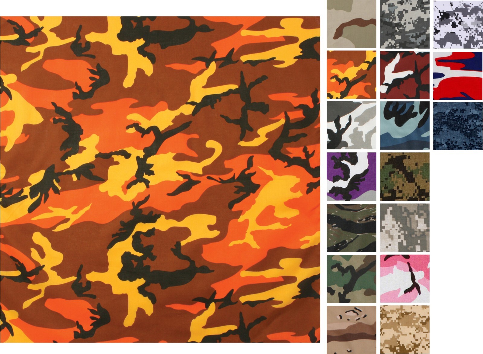 Camo Bandana Cotton Sport Biker Head Face Wrap Camouflage Tactical Bandanna 22″
