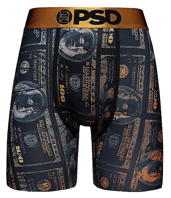 PSD MONEY GANG $100 Bills Black Gold Mesh Front & Back Boxers Men’s NWT