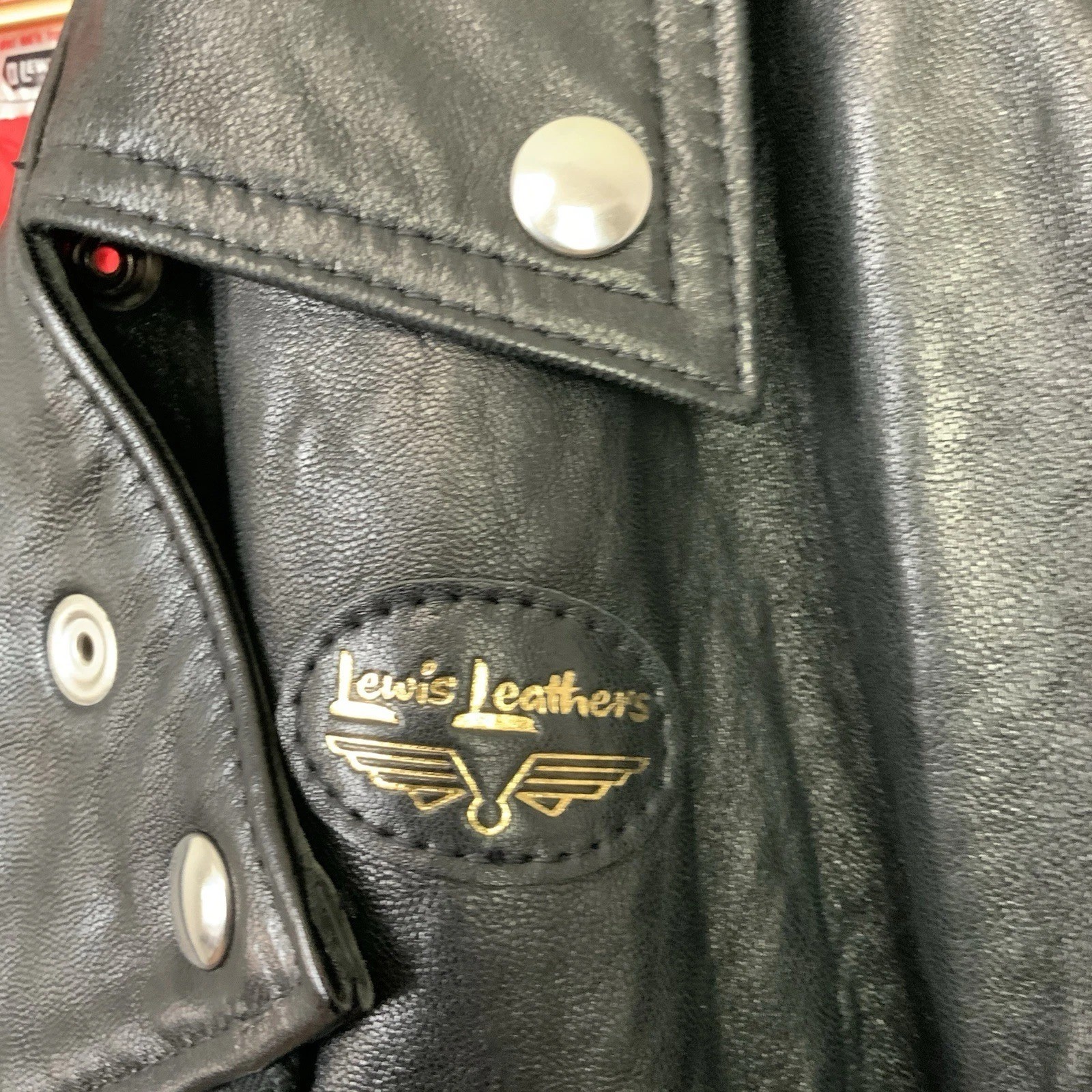 Lewis Leathers Aviakit Lightning 402 Black Leather Moto Jacket Mens 44 2XL
