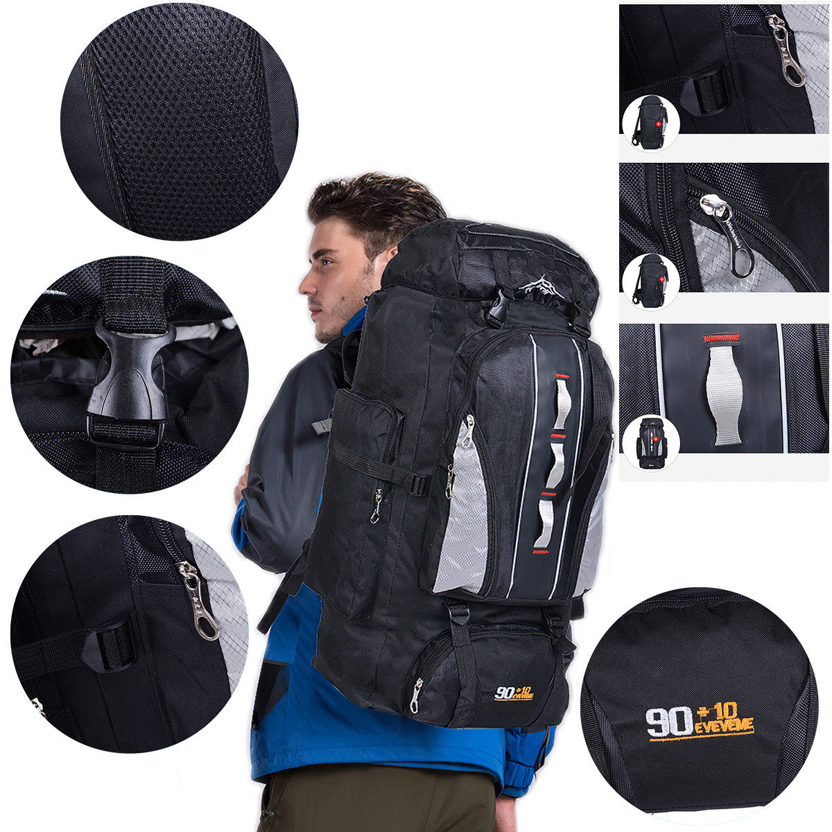 80L/100L Outdoor Hiking Military Tactical Backpack Camping Rucksack Trekking Bag