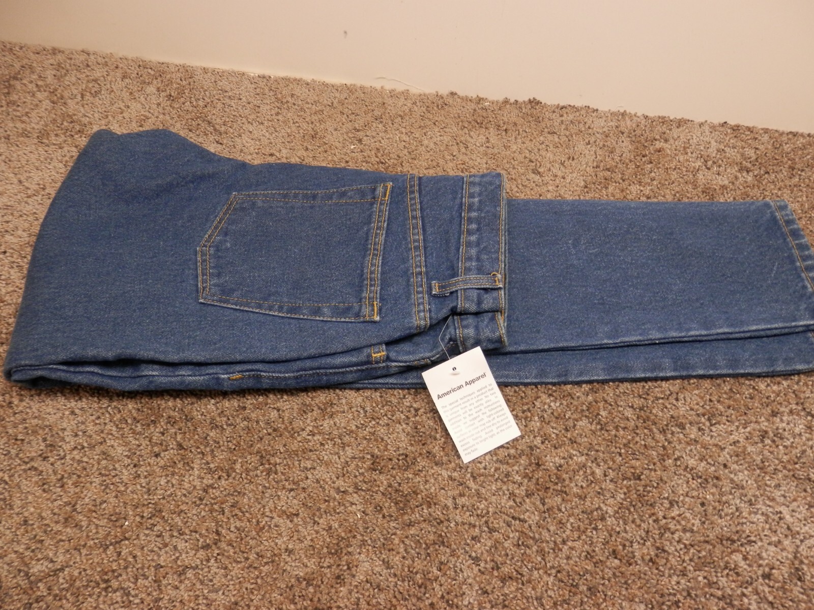 AMERICAN APPAREL LADIES HI-WAIST JEANS MEDIUM WASH 100% COTTON CHOICE OF SIZE