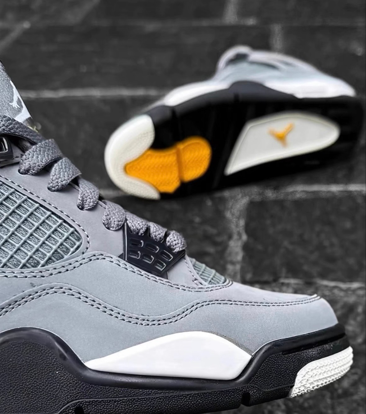 Nike Air Jordan 4 “Cool Grey” Men’s Retro Mid Top Basketball Shoes