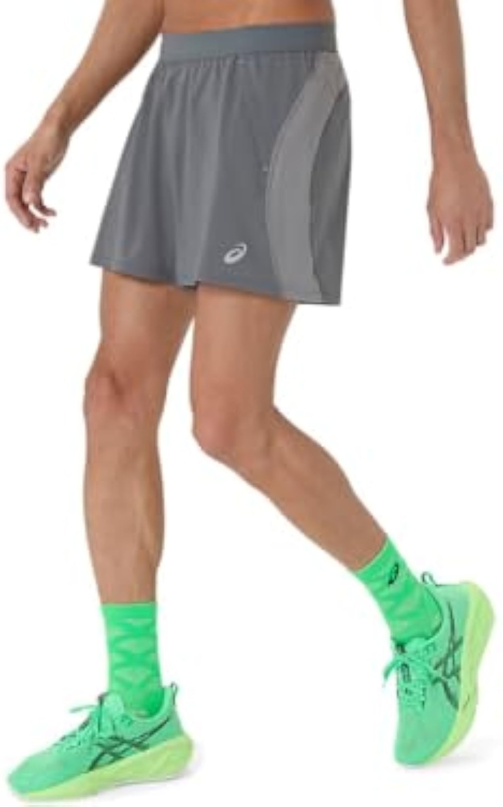 ASICS Men’s Road 5IN Short Running Apparel, L, Clay Grey/Steel Grey/Illuminate G