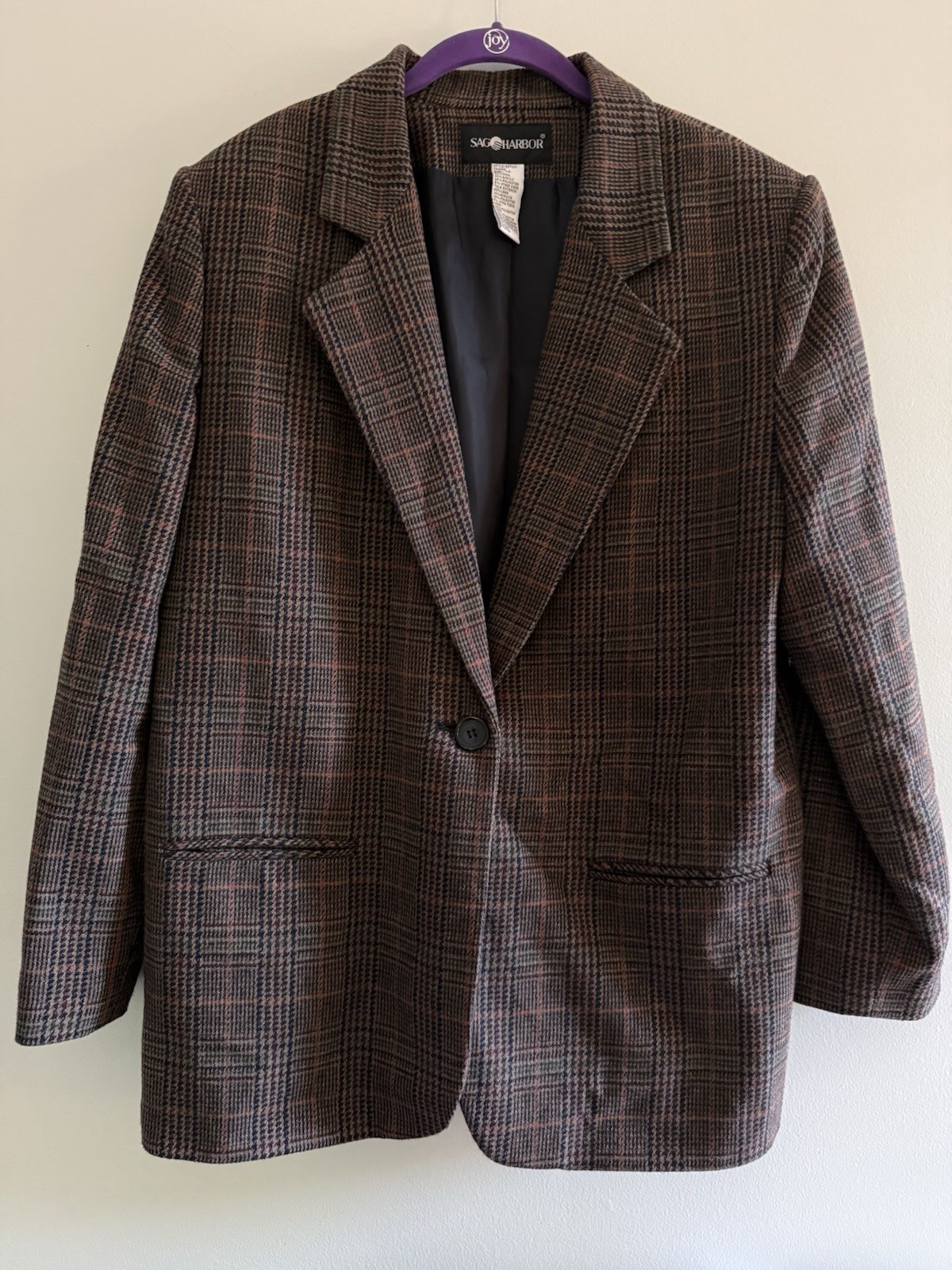 Vintage Women’s Sag Harbor Plaid Wool Blazer Size 14