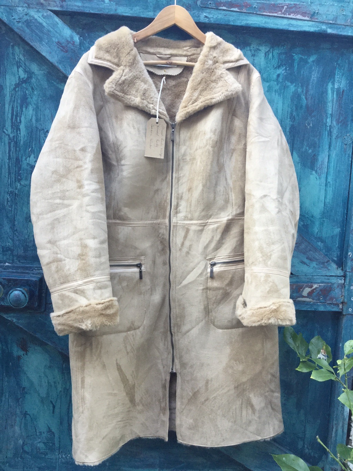 WOMENS SHEEPSKIN COAT VEGAN SUEDE UNIQUE