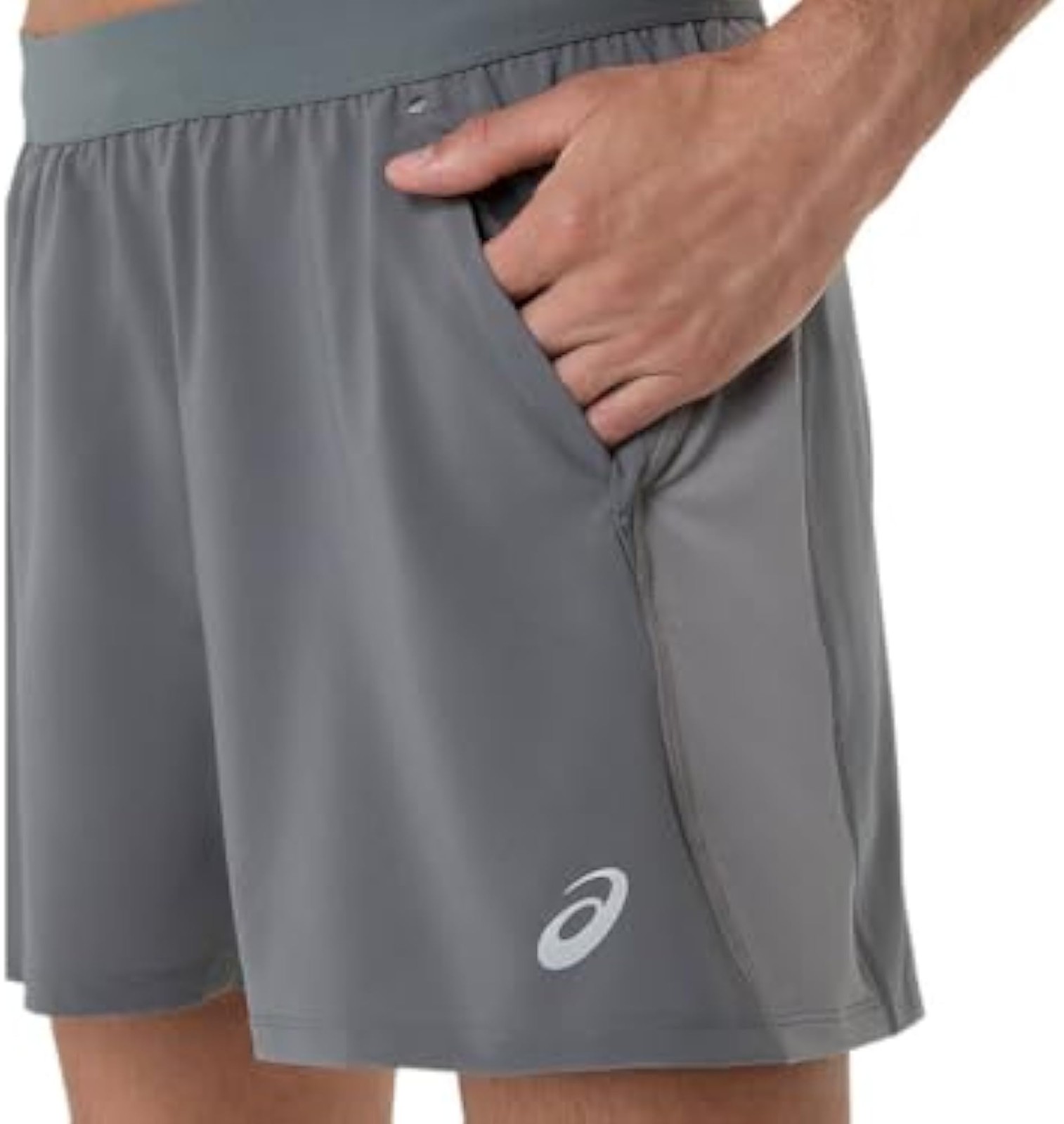 ASICS Men’s Road 5IN Short Running Apparel, L, Clay Grey/Steel Grey/Illuminate G