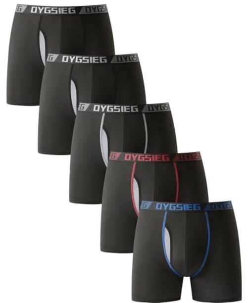 Men’s Boxer Briefs,Fly with X-Large Regular-6‘’ Inseam Regular Leg – Black*5