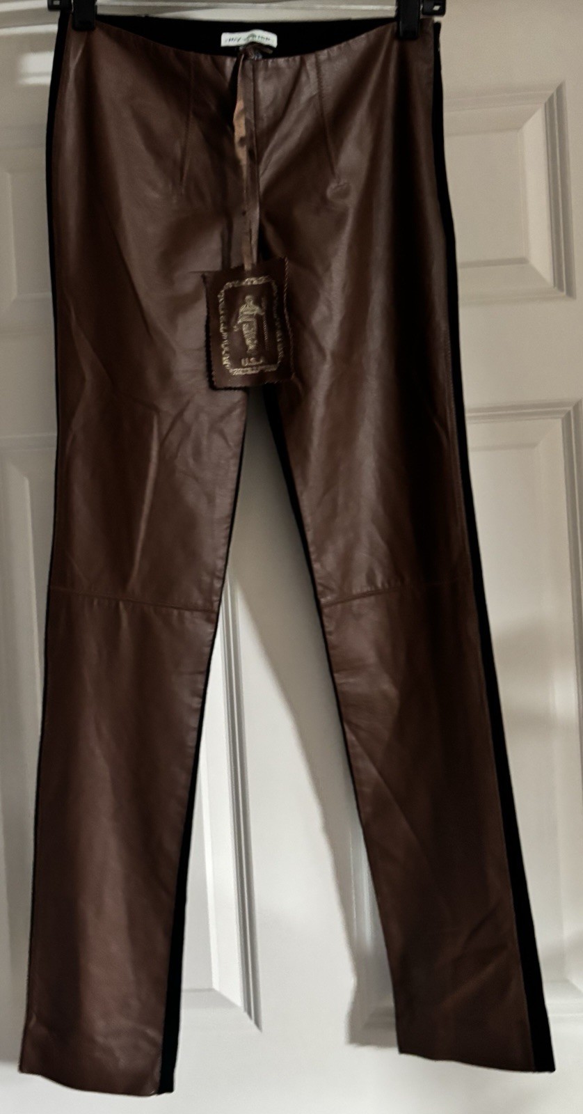 NWT My Tribe Old Money Leather Front Black Stretch Back Quiet Luxury Scandi XS