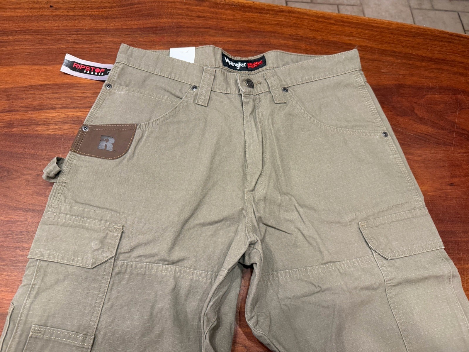 Wrangler Riggs Workwear Pants Mens 33×32 Green Cargo Ripstop Ranger Carpenter