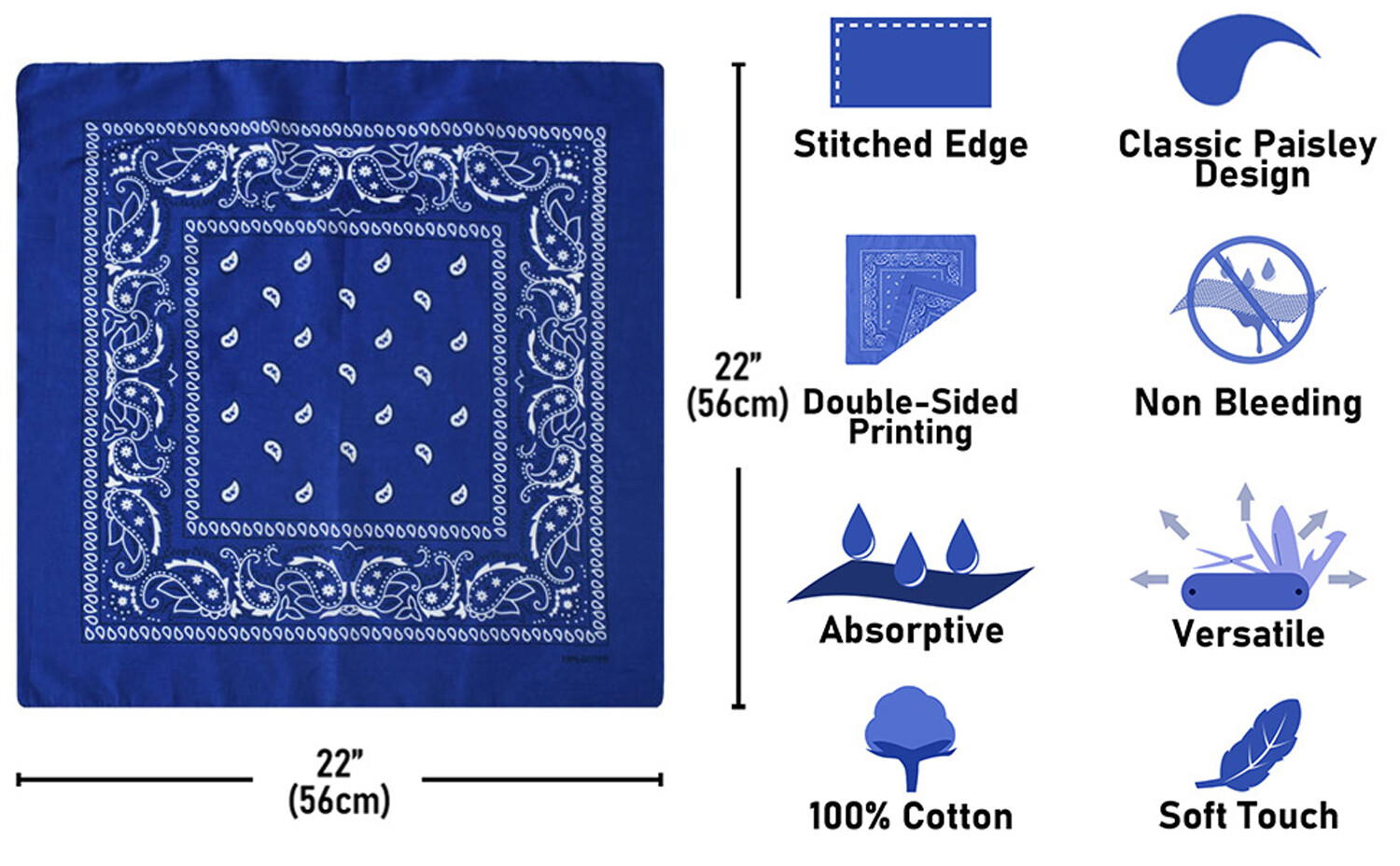 12 Pack Bandanas Multipurpose Cotton Novelty Paisley Bandana Headband Men Women