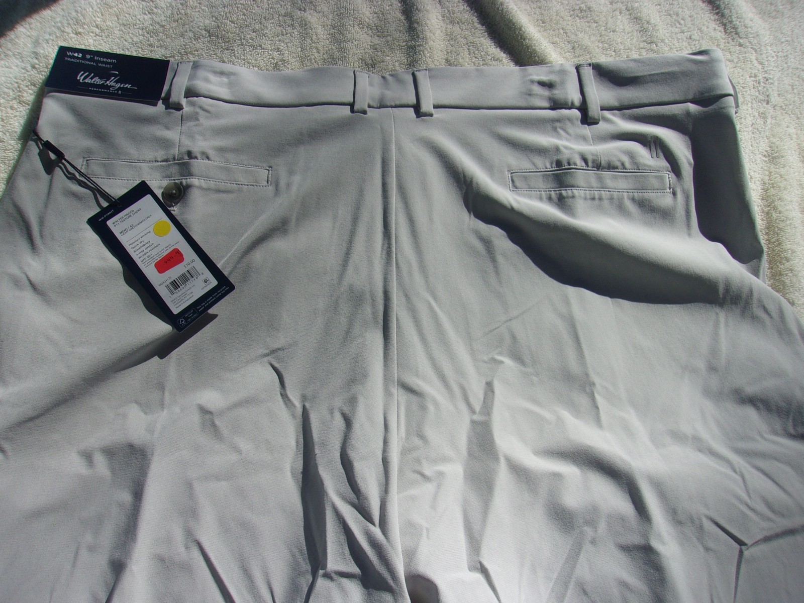 NWT Walter Hagen Golf shorts, mens 38, 40, 42, 9 in. ins., $70, light gray, poly