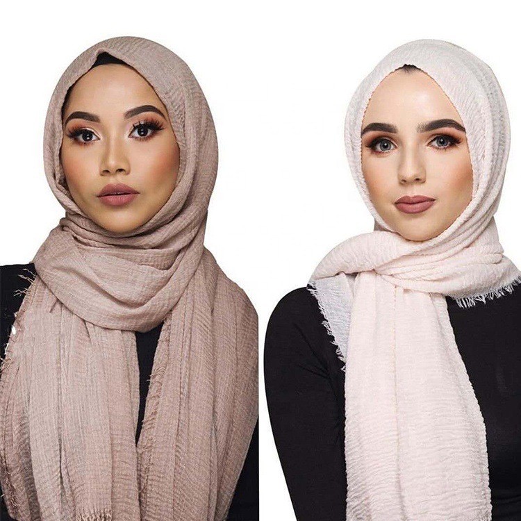 Women Head Scarves Autumn Long Scarf Cotton Hijab Spring Shawl Wrap Solid Linen