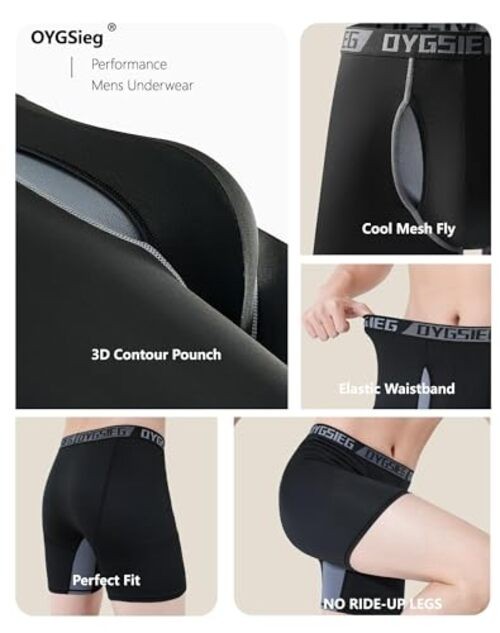 Men’s Boxer Briefs,Fly with X-Large Regular-6‘’ Inseam Regular Leg – Black*5