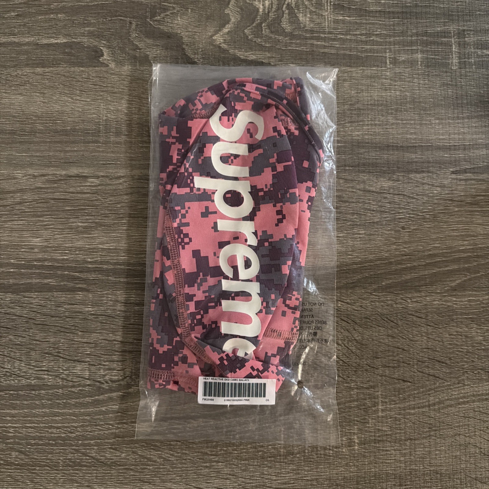 Supreme Heat Reactive Digi Camo Balaclava Pink FW25 AUTHENTIC Or Your Money Back