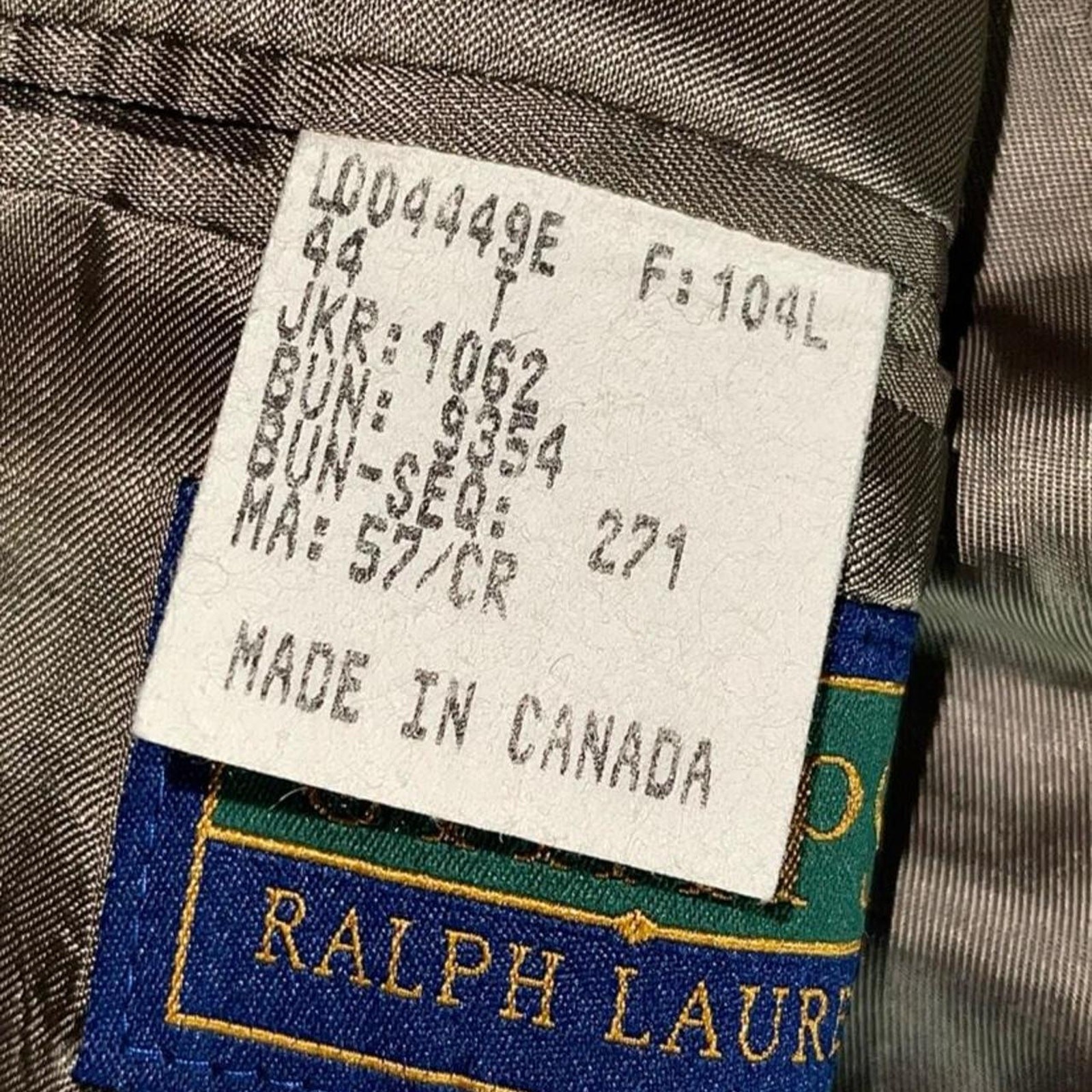 Chaps Ralph Lauren MENS Vintage Wool Taupe Sharskin Blazer – Size 44T