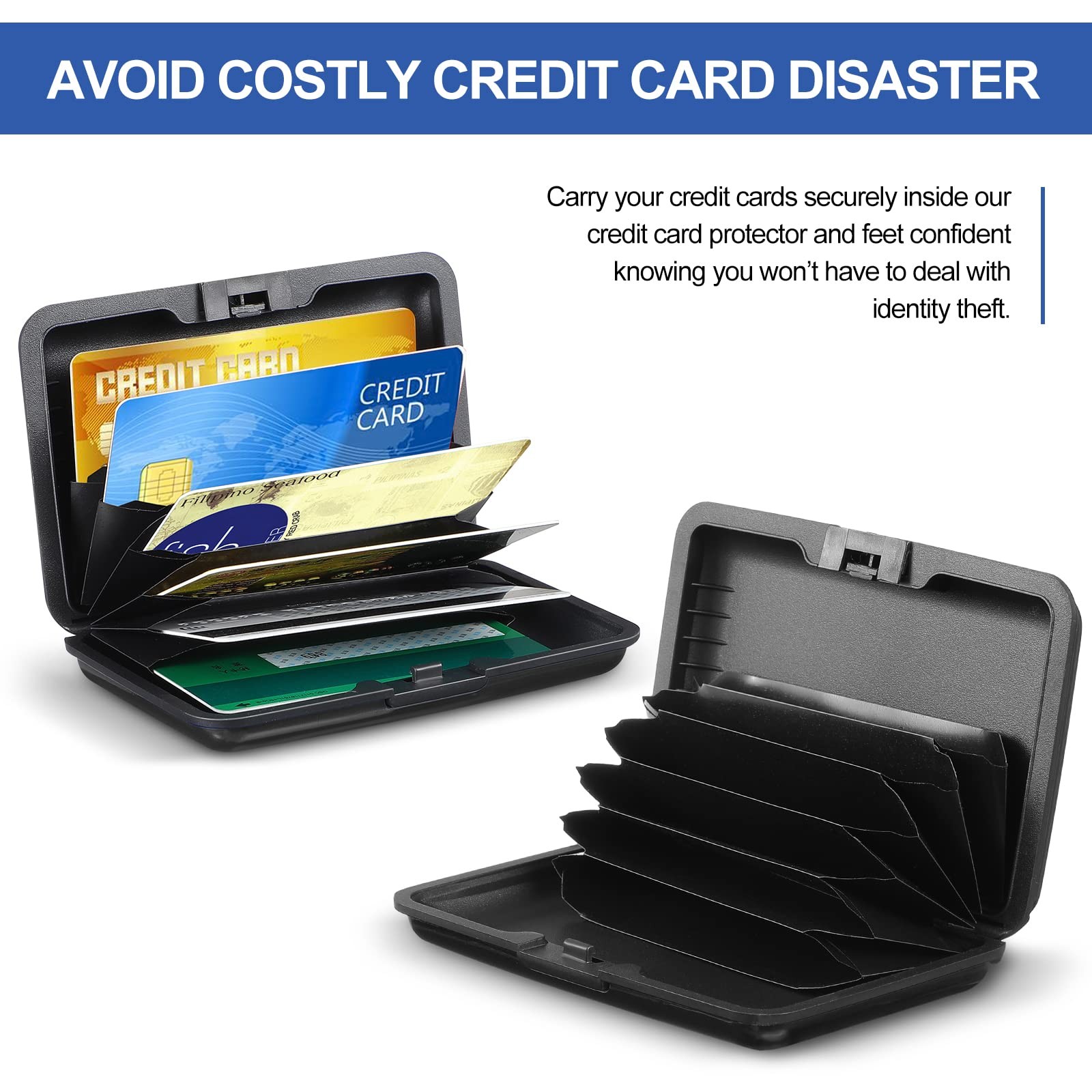Aluminum Metal Wallet Business ID Credit Card Case Holder Anti RFID Scanning USA