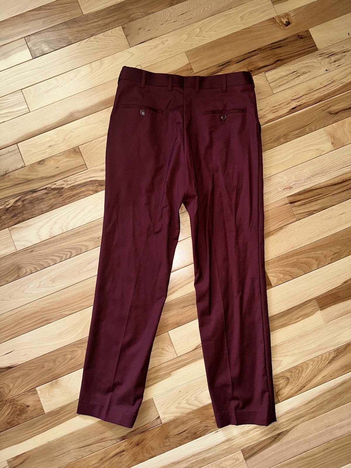 Men’s Burgundy Suit 38R Slim Fit 3 Piece Prom Wedding Formal $395 Retail