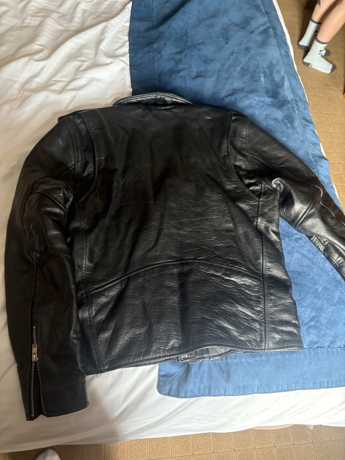 Milwaukee Leather Men’s Biker Motorcycle Jacket Black Brando Cowhide Size M