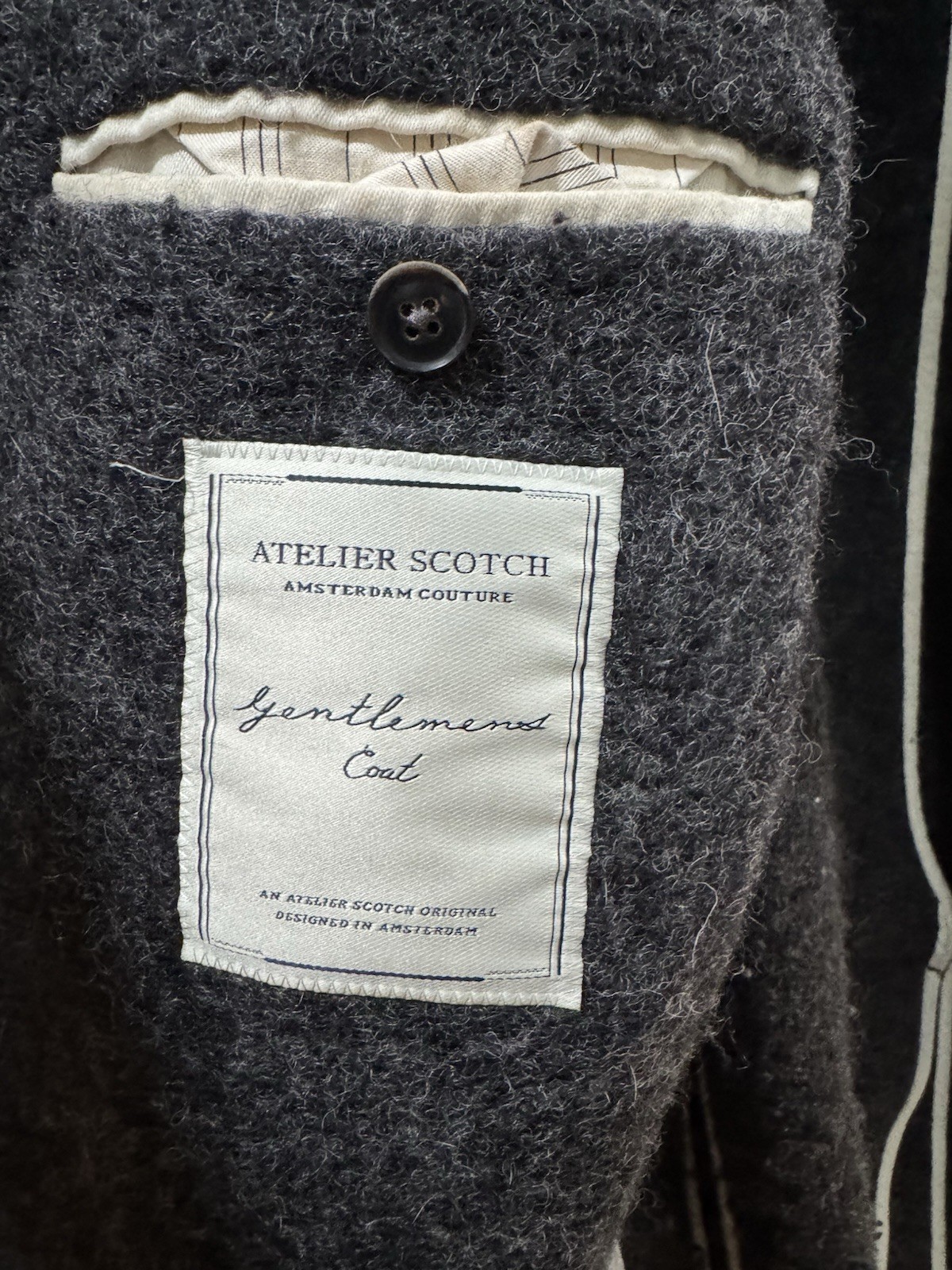 Atelier Scotch Double Breasted Wool Blend Overcoat Peacoat Mens EU 50 US 40