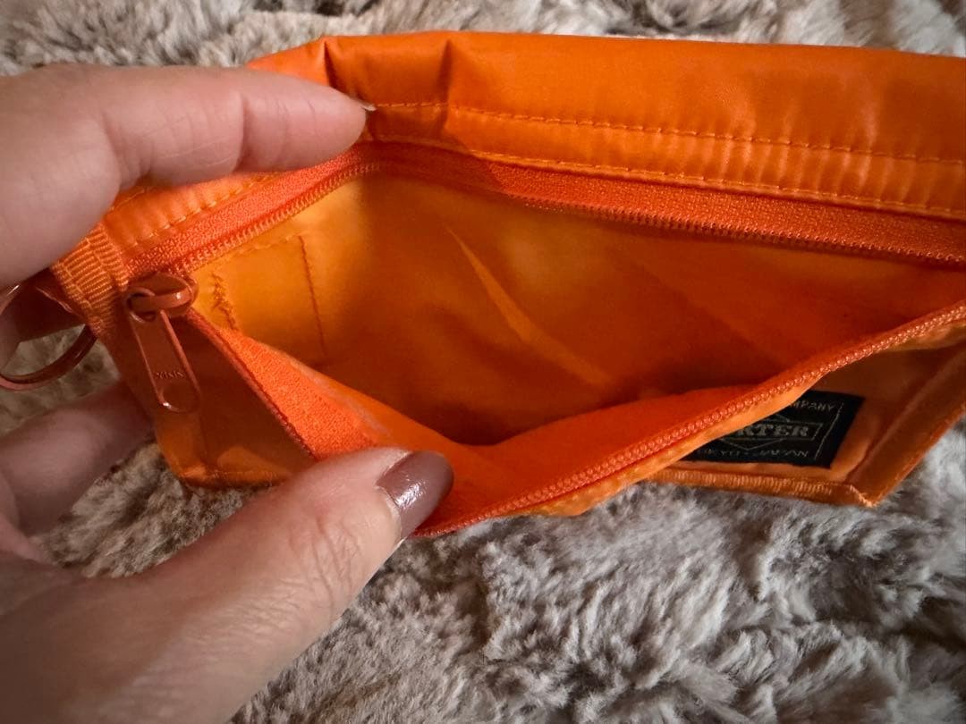 Porter Capsule Orange Leather Long Wallet Used Excellent Condition