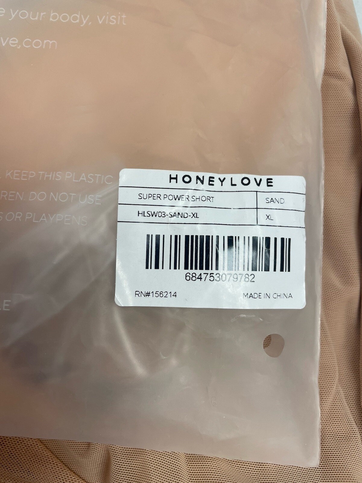 Honeylove SuperPower Short Women’s Shapewear Sand Sculptwear New W Tags XL