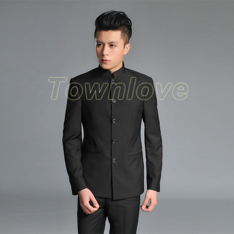 Mens Single Breasted Mao Suit Oriental Chinese Tunic Jackets Pants Blazers Sets