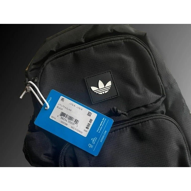 $52 Adidas Originals Utility 4 Sling Black Crossbody Shoulder Bag~ NWT